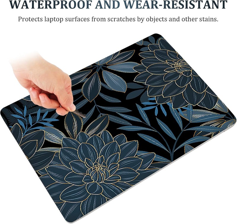 ARTSO 12 13 14 15 15.4 15.6 Inches Laptop Skin Sticker Decal Universal Netbook Skin Sticker Reusable Soft Notebook Art Protector Cover Decal, Blue Flower - Image 4